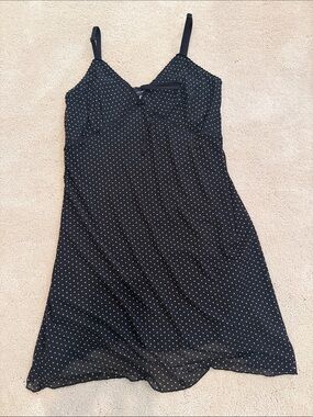 Brandy Melville Black Polka Dot Slip Nightdress